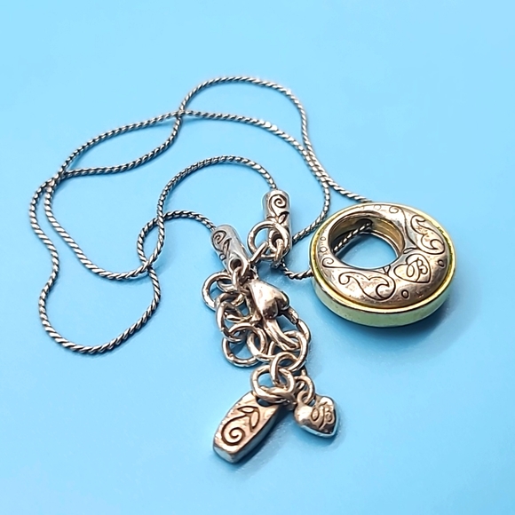 Brighton "ARIES Collection" Two-Tone Swarovski Crystal & Scrollwork Pendant Neck - Picture 6 of 15